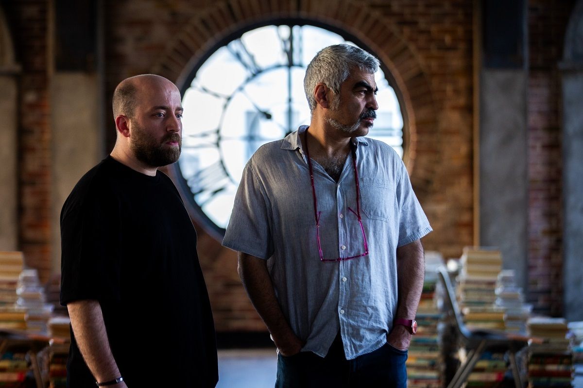 محمدرضا رضاییان و سروش صحت در پشت صحنه برنامه «اکنون»