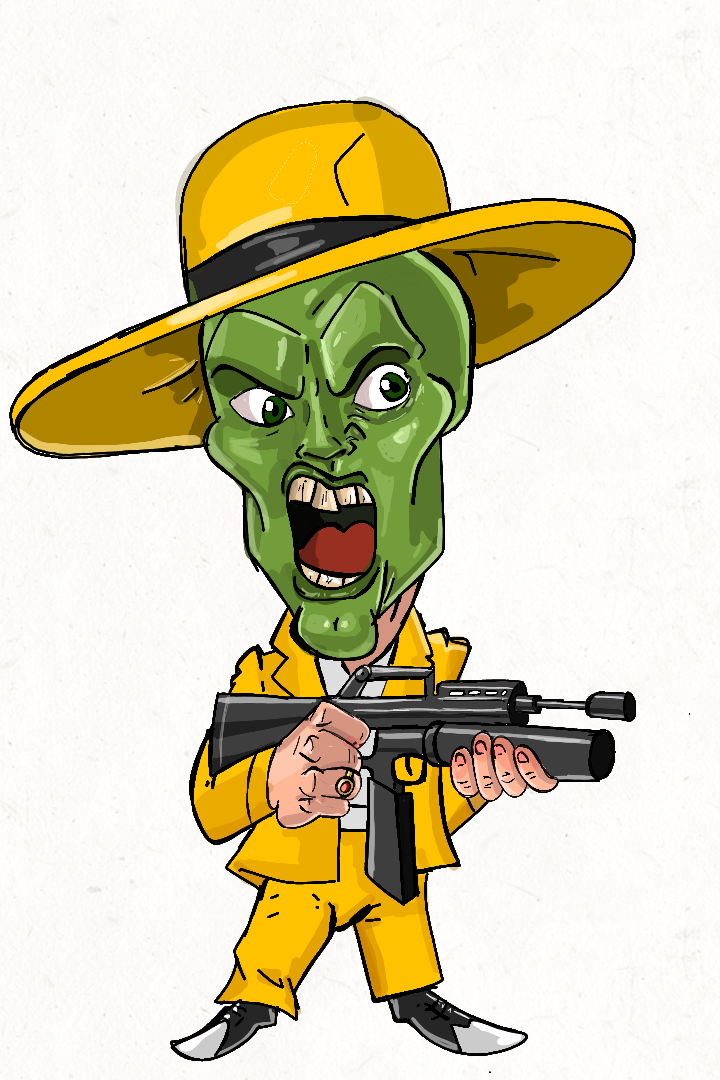 کاریکاتور ماسک که توسط امیررضانوروزی طراحی شده است