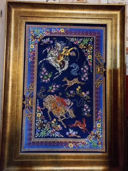 تابلو فرش ابریشم دستباف قم