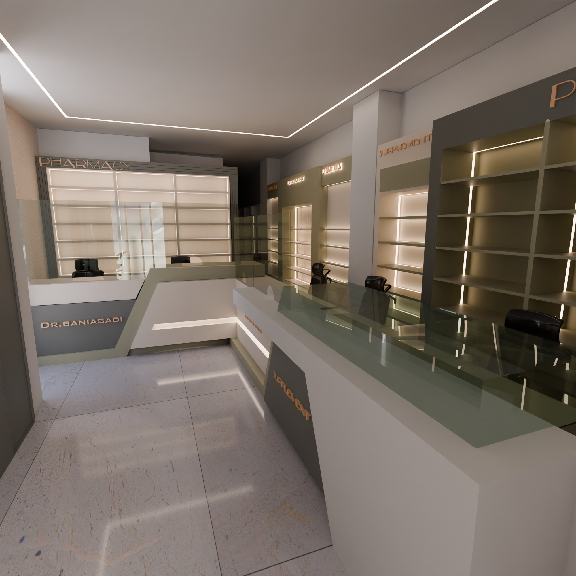 طراحی دکوراسیون داروخانه