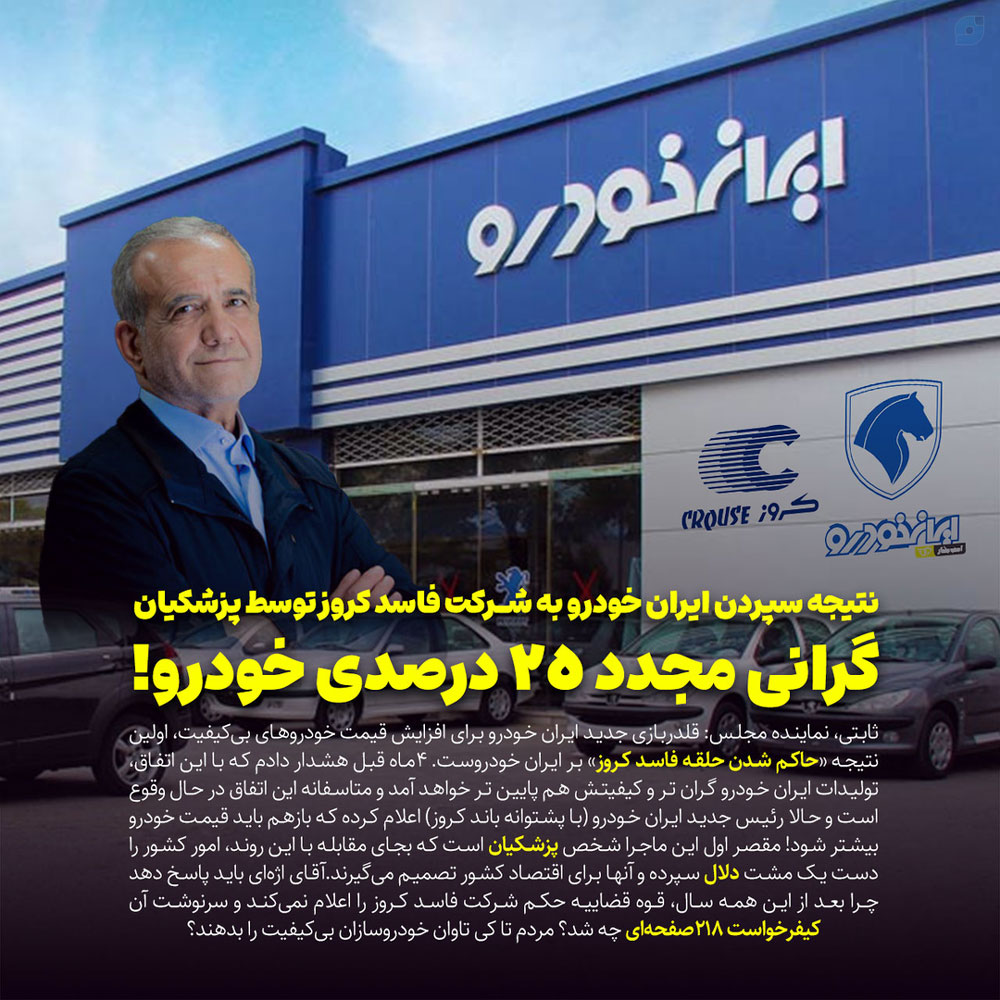 گرانی خودرو دولت پزشکیان