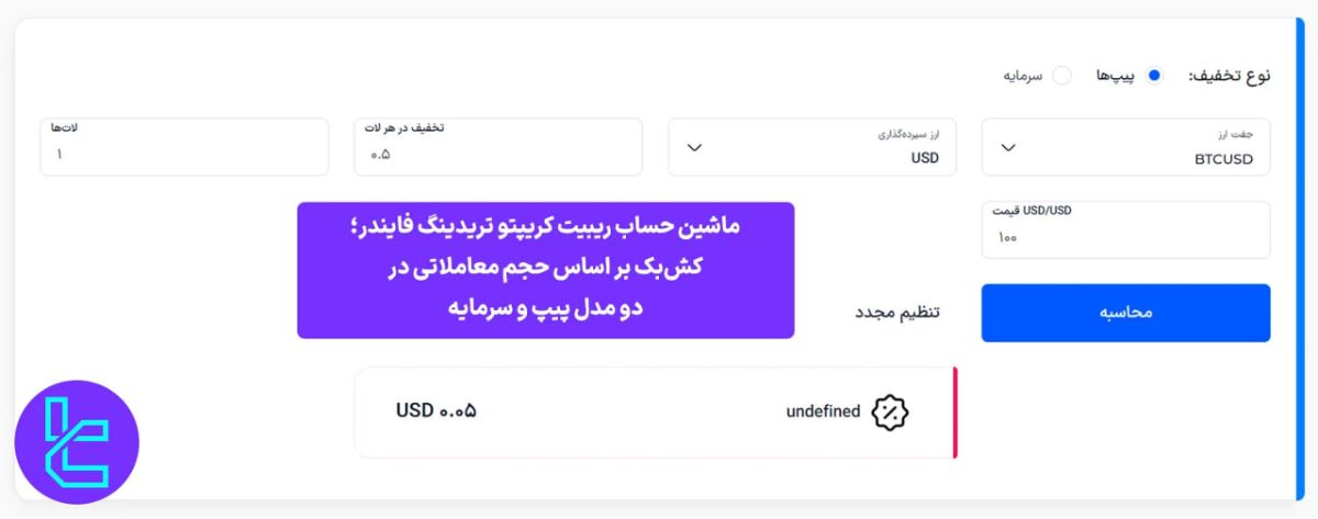 ماشین حساب کش‌بک کریپتو تریدینگ فایندر؛ ابزاری برای محاسبه ریبیت در معاملات رمز ارزی 