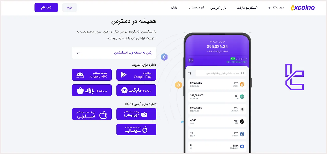 بررسی صرافی اکسکوینو (ExCoino) 1404 [تریدینگ فایندر] - ویرگول