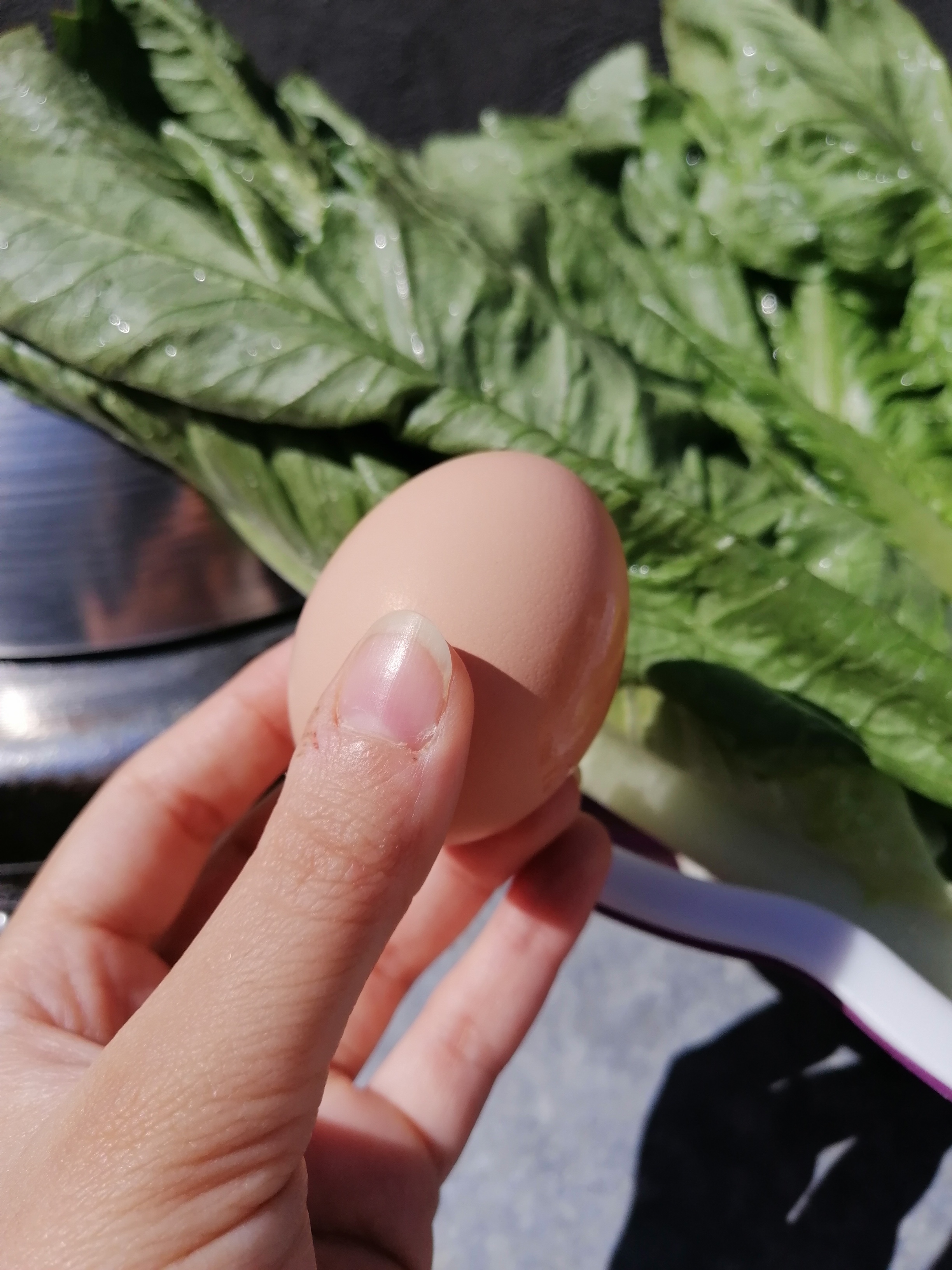 تخم مرغ محلی... خیلی خوشم میاد از رنگش. هیچ وقت از تخم مرغ های محلی خوشم نمیومد، چون بوی خاصی دارن اما این اولین باره که تخم مرغ محلی مرغمون موقع پخت بوی خاصی نمیده. ان شاء الله افطار روز چهارم رمضان🙃