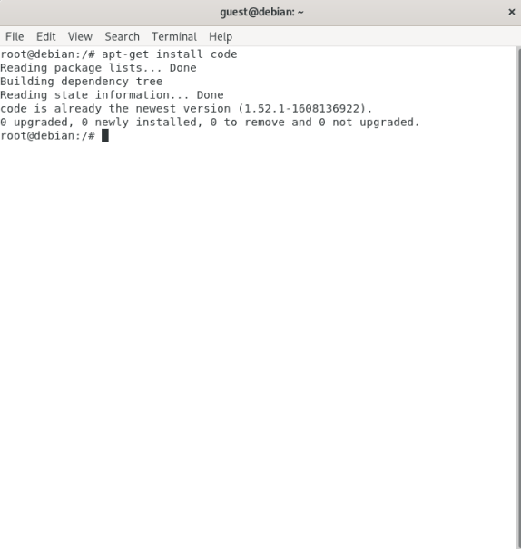 نسخهی VS Code نصب شده