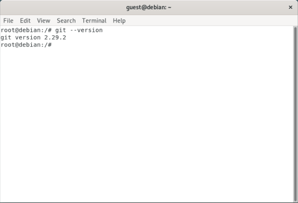 نسخهی Git نصب شده