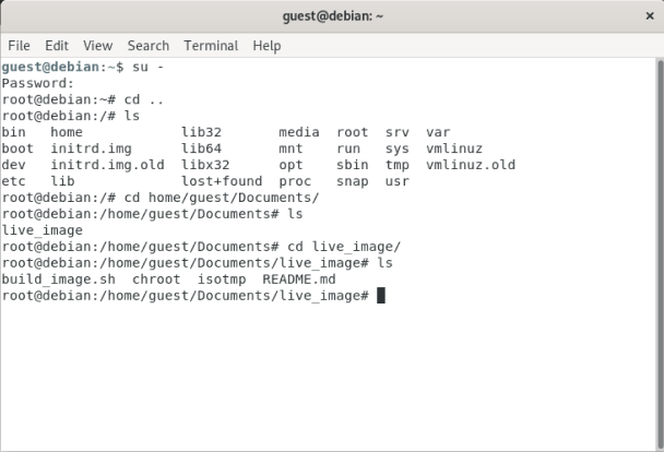 دایرکتوری chroot در داخل دایرکتوری live_image