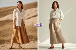 ایده های استایل پاییزی با دامن لینن و ترند رنگ سال