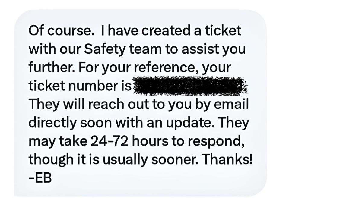 پیام باز شدن کیس از طریق Social Support