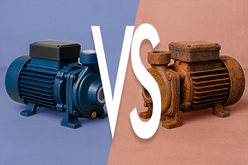 مقایسه پمپ آب سالم و پمپ آب زنگ زده