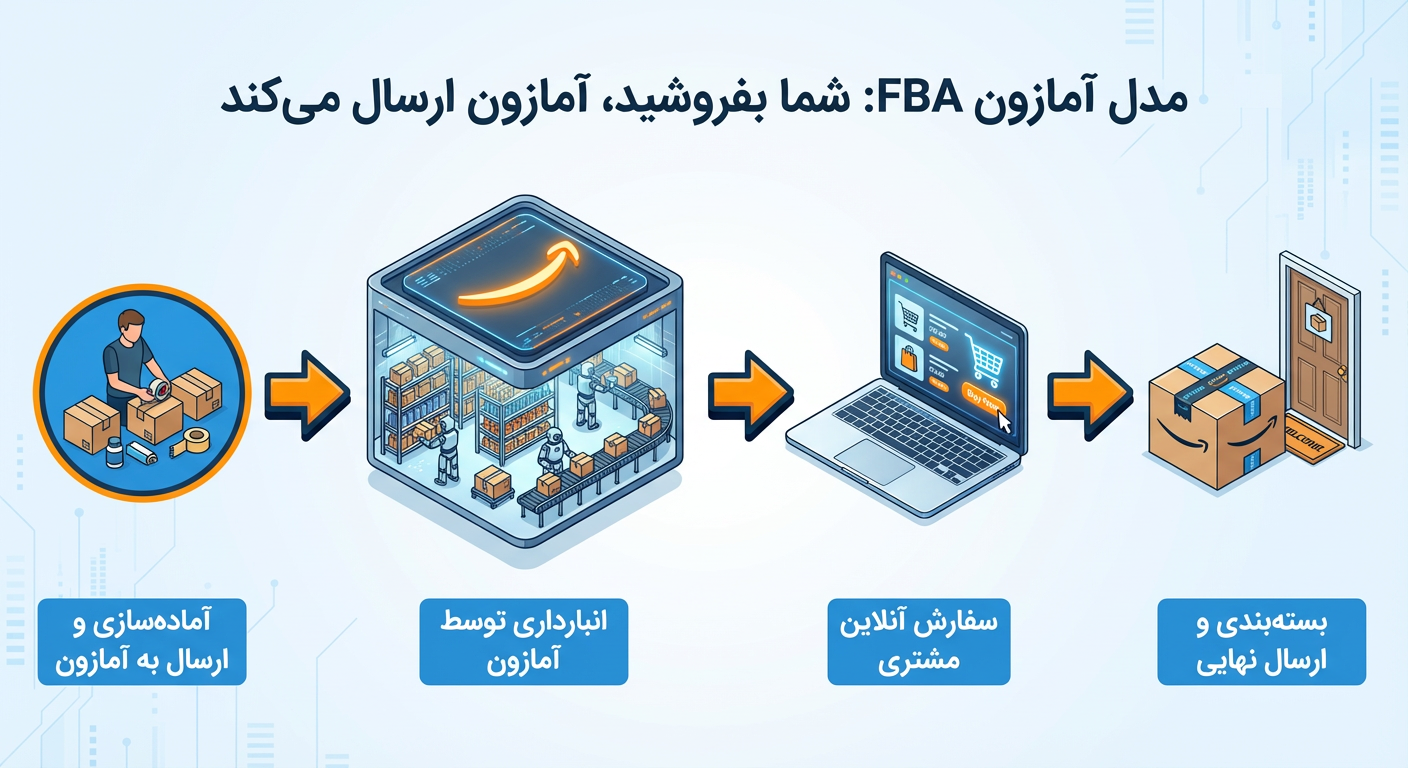 مدل آمازون FBA: شما بفروشید، آمازون ارسال می‌کند