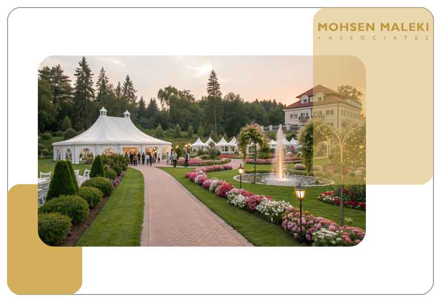 بهترین طراحی محوطه باغ تالار+10 عکس