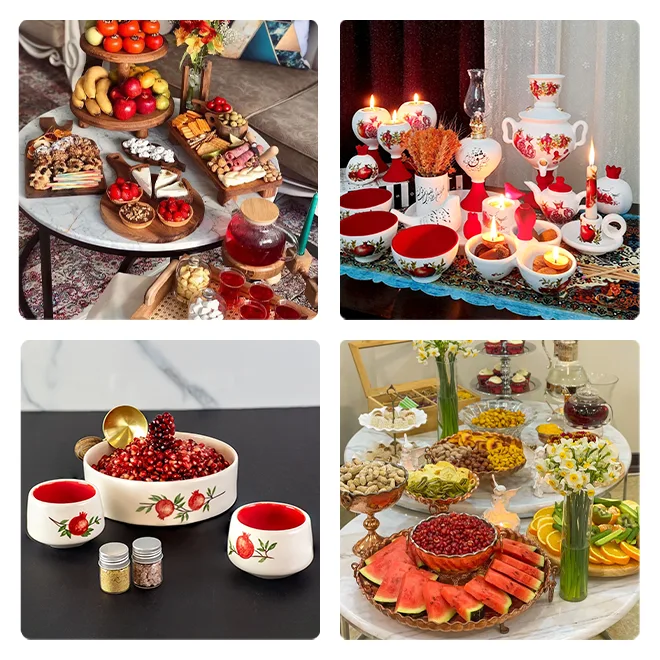 ایده ظروف یلدایی برای دیزاین سفره یلدا