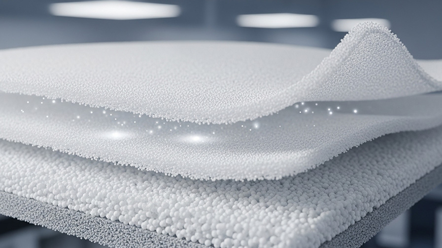 نمای میکروسکوپی پارچه SMS در شورت یکبار مصرف مامی ناز و ویژگی‌های ضد حساسیت