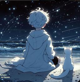 غروبی‌ در کنار گربه