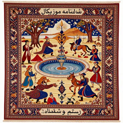 کتاب نغمه نگاره شاهنامه روایت شاهنامه بر روی فرش‌های ایرانی