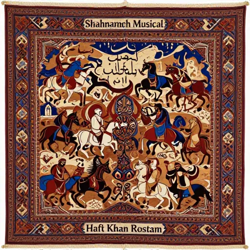 زیباترین شاهنامه چاپ شده بر روی فرش‌های ایرانی کتاب نغمه نگار شاهنامه