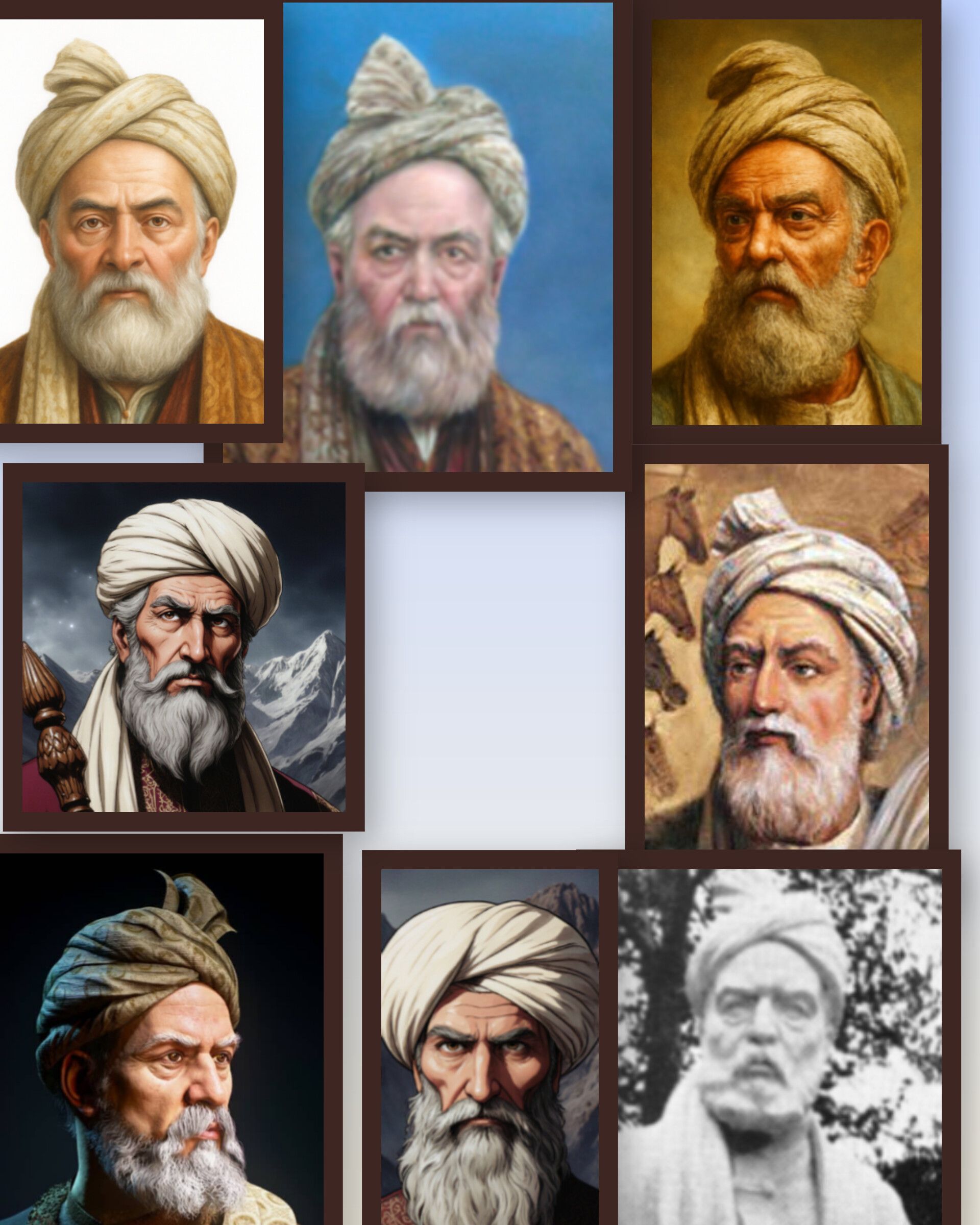 تصاویر فردوسی در سنین مختلف استفاده شده در فیلم‌های ویدیوهای نمایش آهنگین شاهنامه