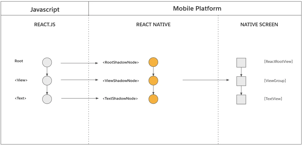 React Nativeوه رندر در 
