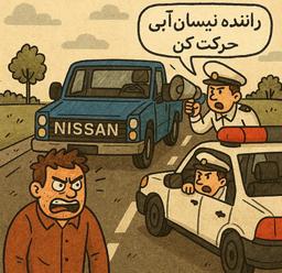 راننده نیسان آبی