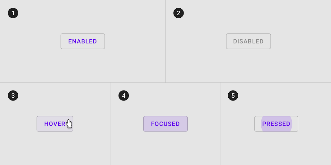 Outlined button states