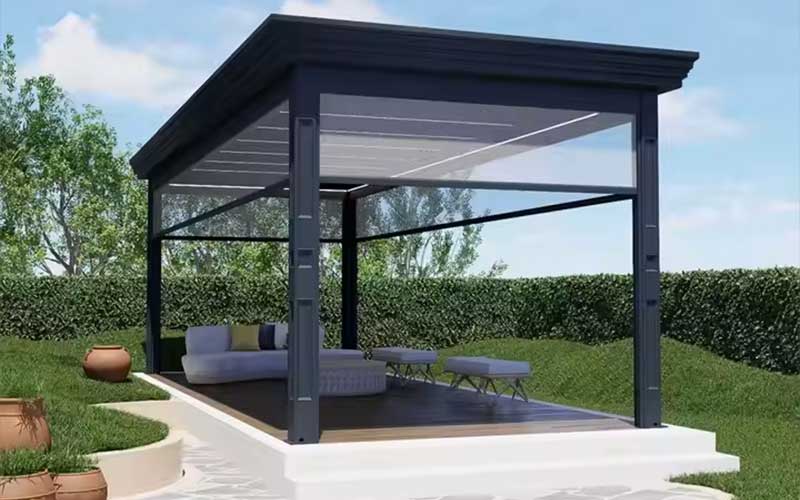 سقف برقی آلومینیومی حیاط