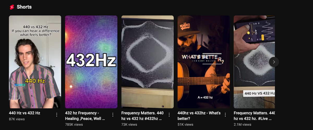 نظرات ضد و نقیض درباره فرکانس ۴۳۲ هرتز در اینترنت خیلی زیاده.