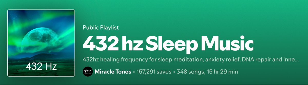 پلی لیست ۱۵ ساعته از موزیک ۴۳۲ هرتز در اسپاتیفای با ۱۵۷ هزار مخاطب!