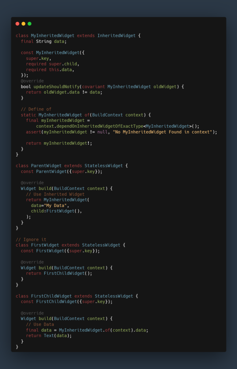 Access Data Using Inherited Widget