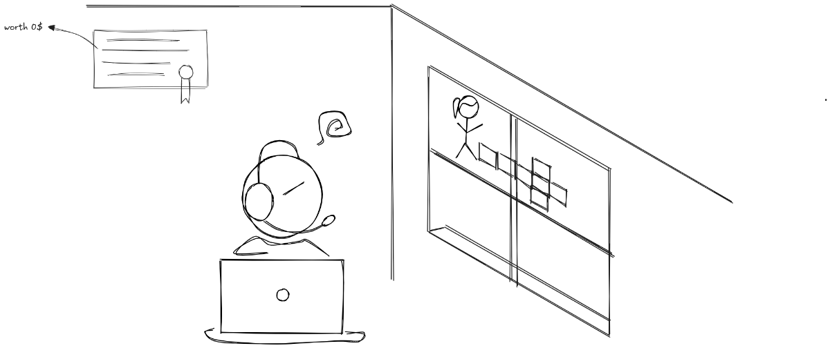 تصویر برنامه نویسی که حواسش به بیرون از پنجره پرت شده