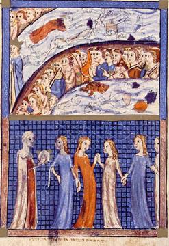 شکستن امواج نیل؛ نقاشی قرون وسطایی