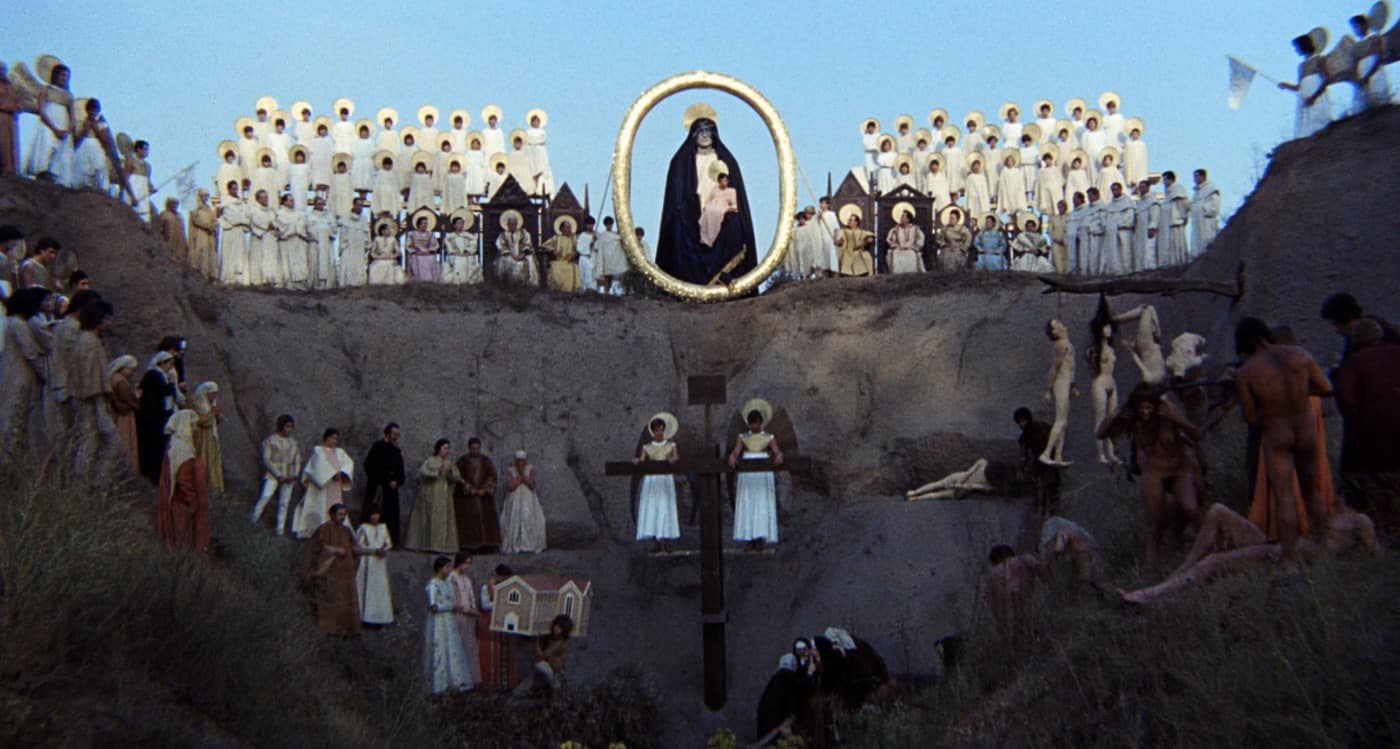 دکامرون. کارگردان، پازولینی. بازآفرینی قاب بندی نقاشی قرون وسطایی