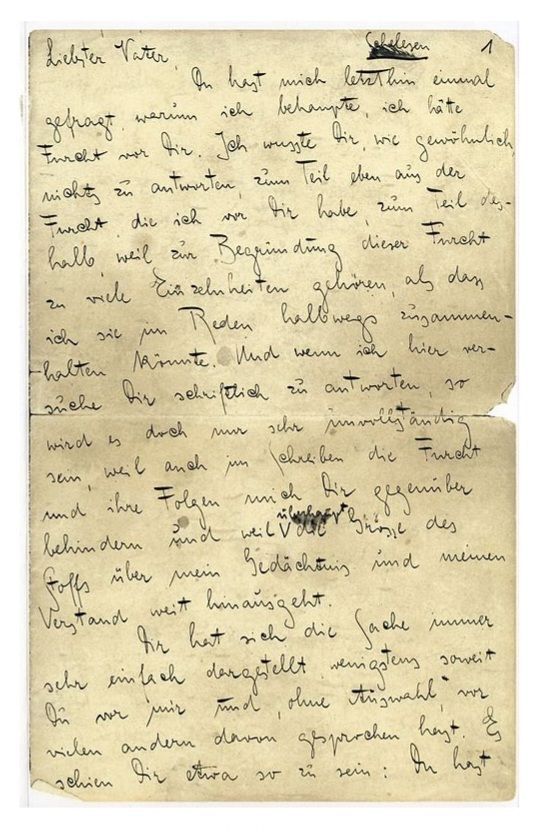 دست نوشته کافکا