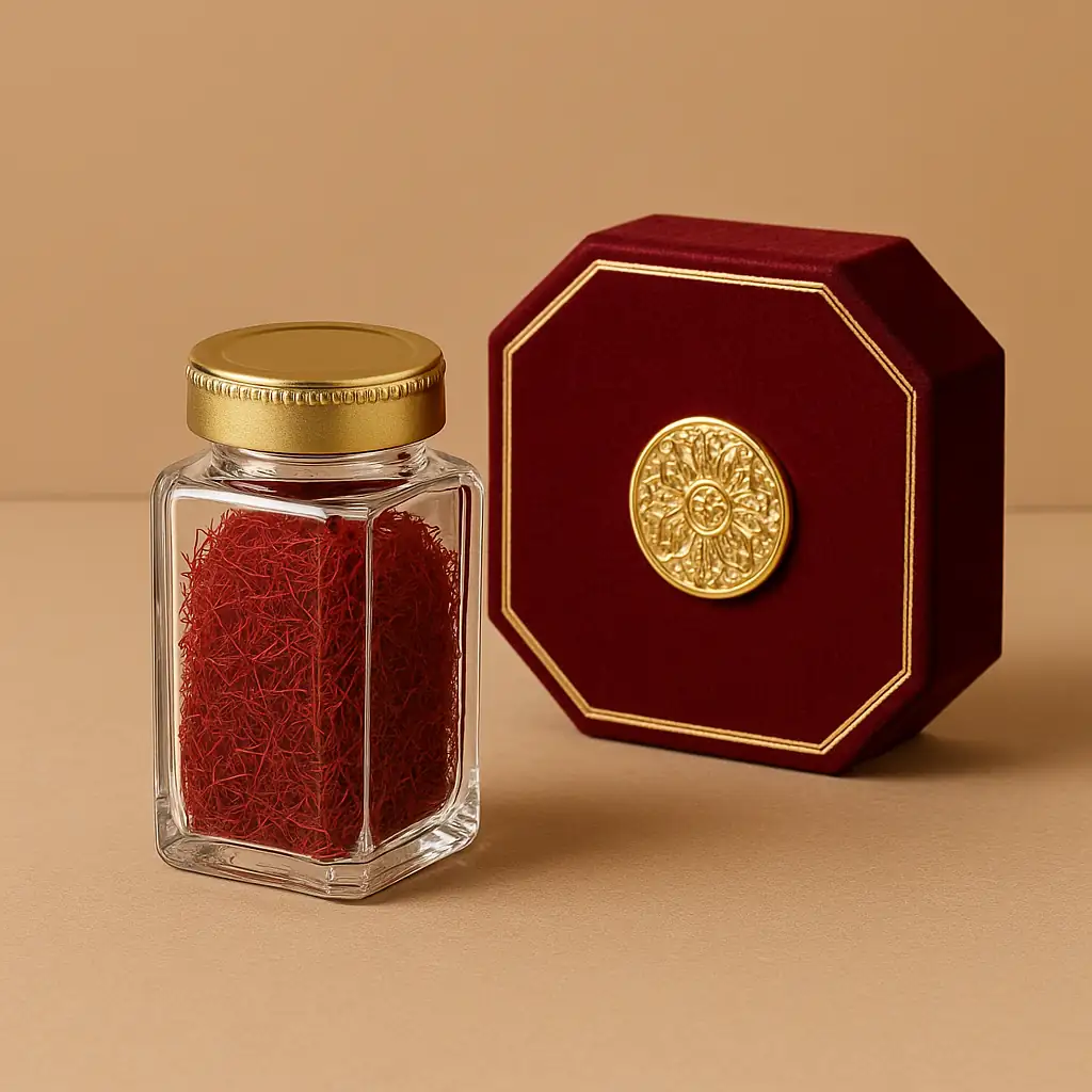 بسته‌بندی لوکس زعفران قائنات در فروشگاه پرشیامال