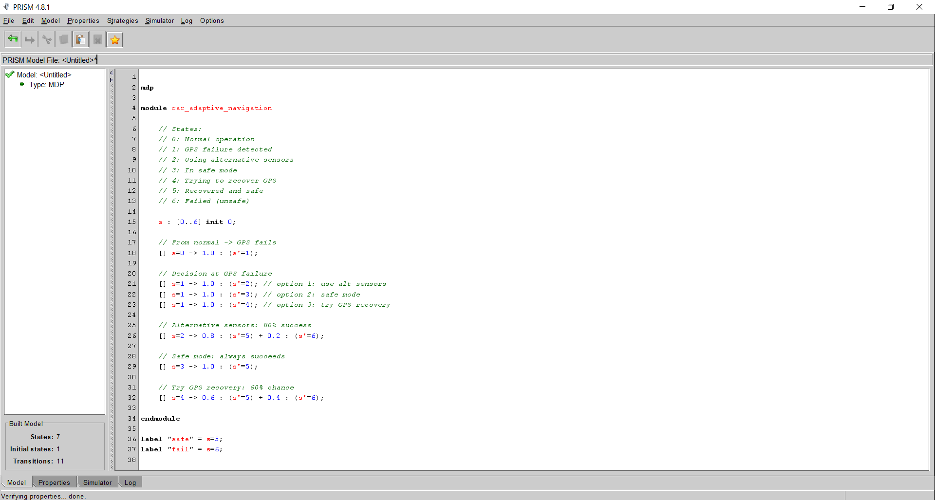 شکل شماره 8 - مدلسازی سناریو سناریوی بحرانی (اختلال GPS) با استفاده از ابزار PRISM