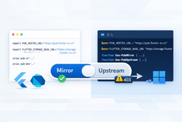 راه‌اندازی Mirror برای Flutter/Dart Pub