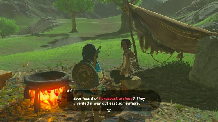 لینک در حال مکالمه با یک NPC