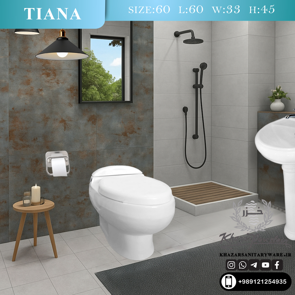 توالت فرنگی چینی بهداشتی خزر