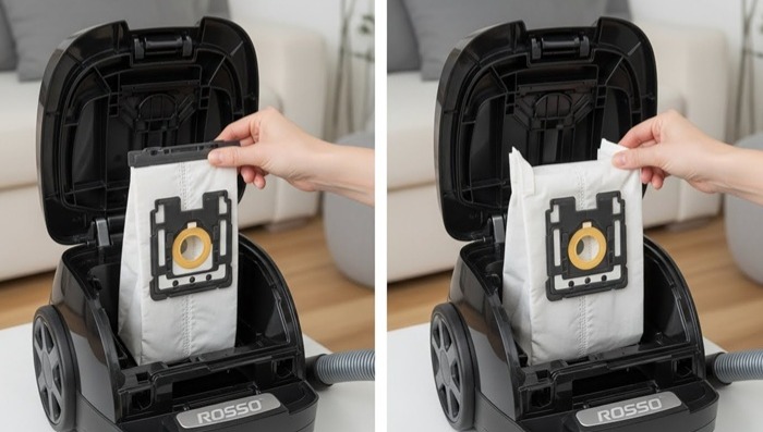 نحوه جا انداختن کیسه جاروبرقی روسو