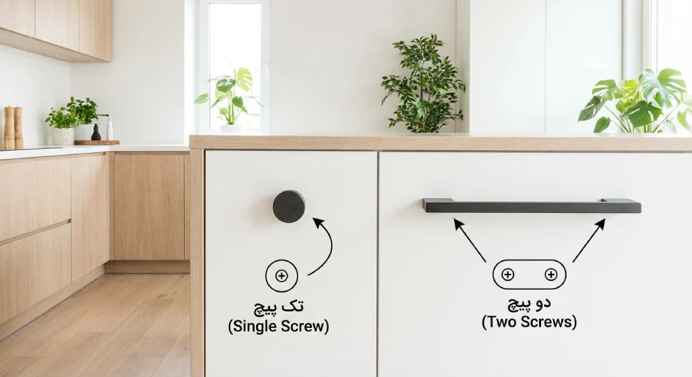 دستگیره کابینت دو پیچ یا تک پیچ؛ تصمیم سخت سلیقه ها چیست؟