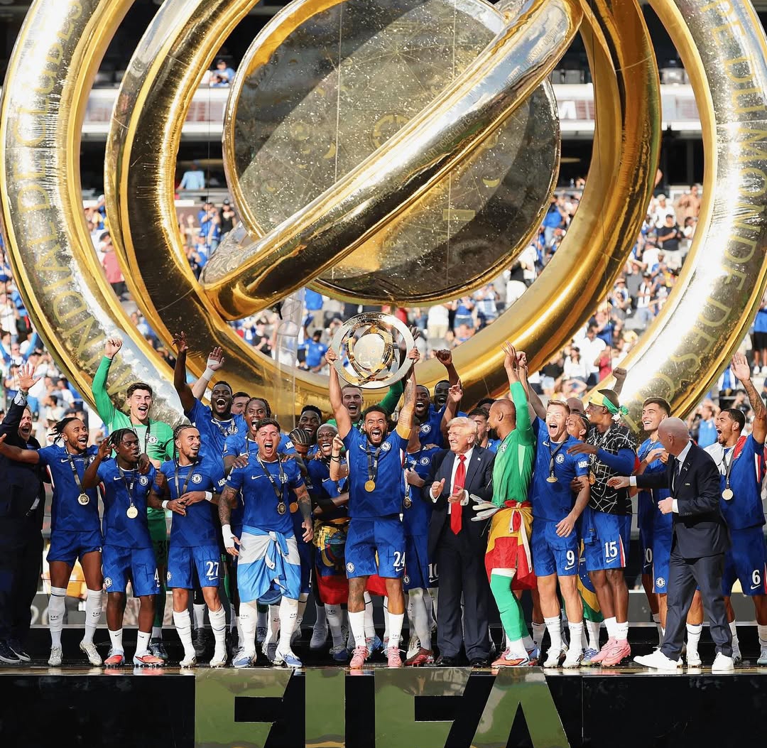 جشن قهرمانی تیم چلسی با حضور دونالد ترامپ ریاست جمهوری آمریکا در اولین دوره از جام جهانی باشگاه های ۲۰۲۵
