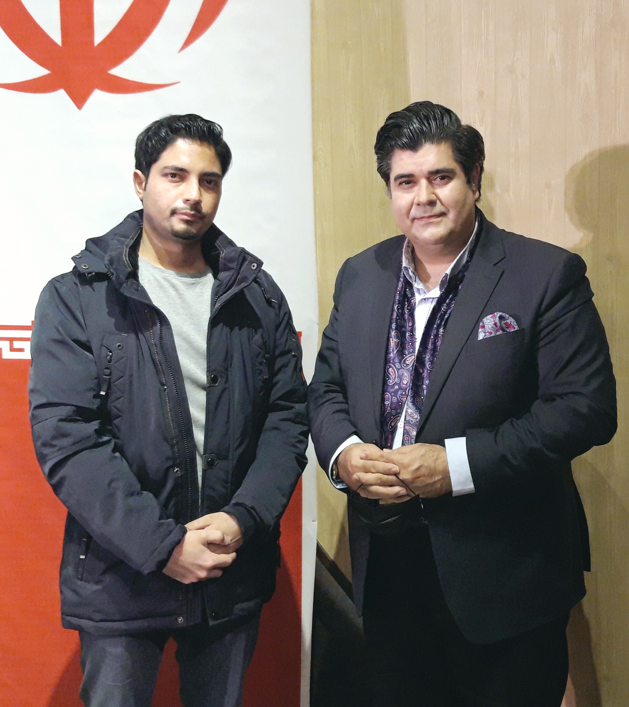 هادی یوسفی و سالار عقیلی پشت صحنه ضبط برنامه