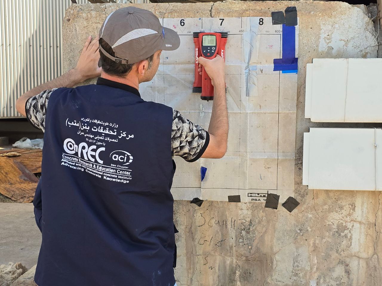 تصویر شماره 3: آرماتورهای داخل ساختار بتن با استفاده از آزمایش اسکن آرماتور بتن