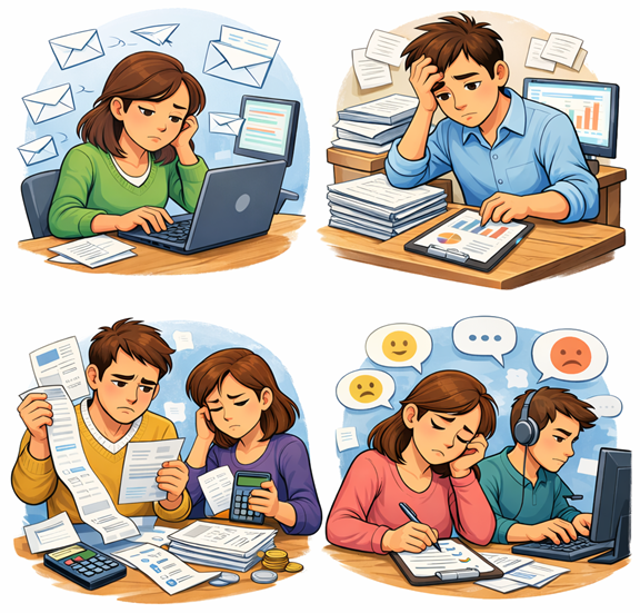 صرف زمان برای ارسال ایمیلهای تکراری، تهیه گزارشهای دورهای، تطبیق فاکتورها و ثبت بازخوردها، نشان میدهد ظرفیت تیم شما میتواند بهصورت هوشمندانهتری مدیریت شود