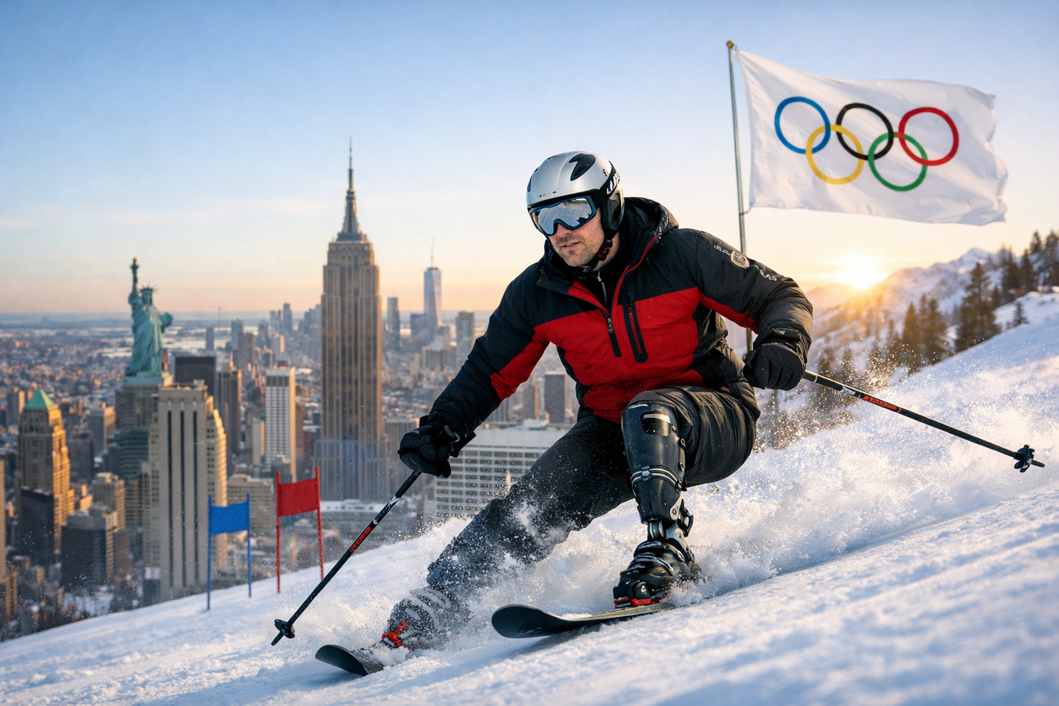 بانکدار وال استریت که برای پارالمپیک زمستانی تمرین می‌کند