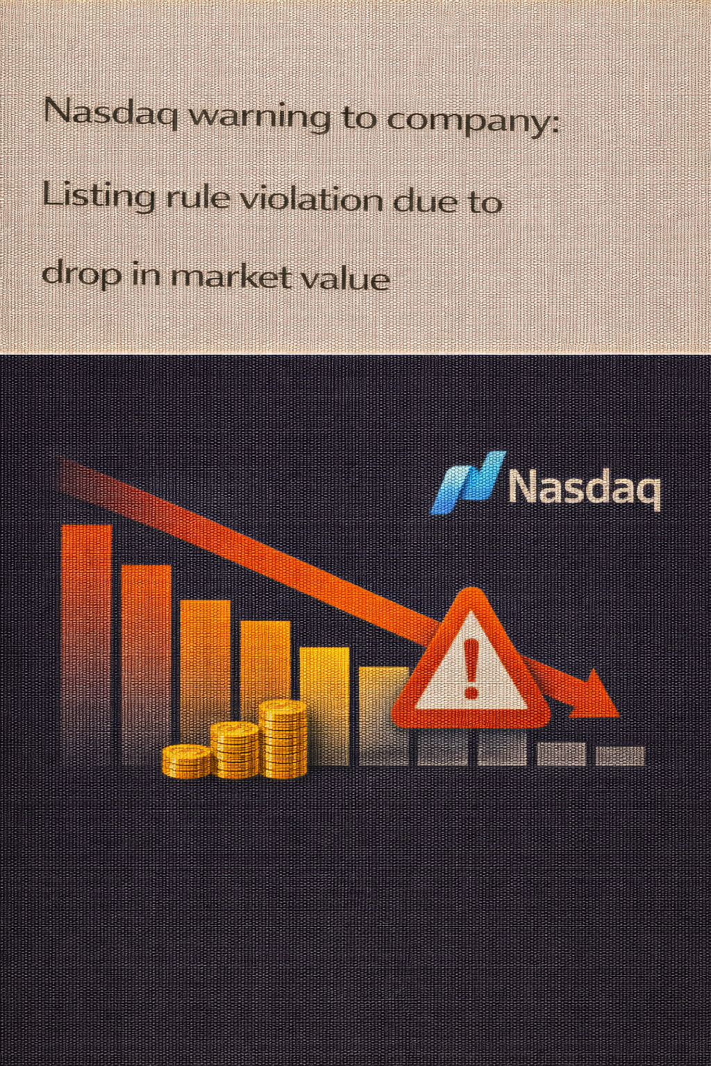 اخطار نزدک به شرکت: نقض قوانین فهرستبندی به دلیل کاهش ارزش بازار