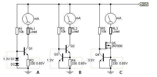 شماتیک یک چاه جریان (Current Sink) با استفاده از آینه جریان
