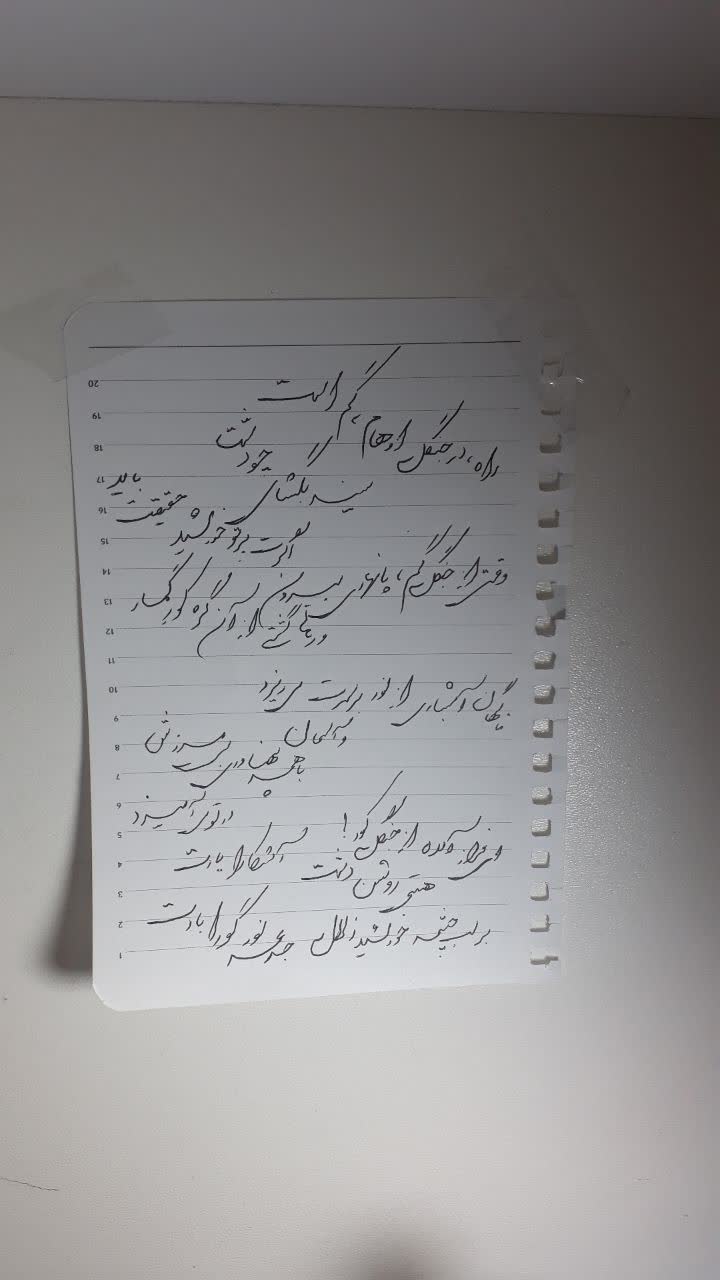 شعر برگزیده و خط پدر