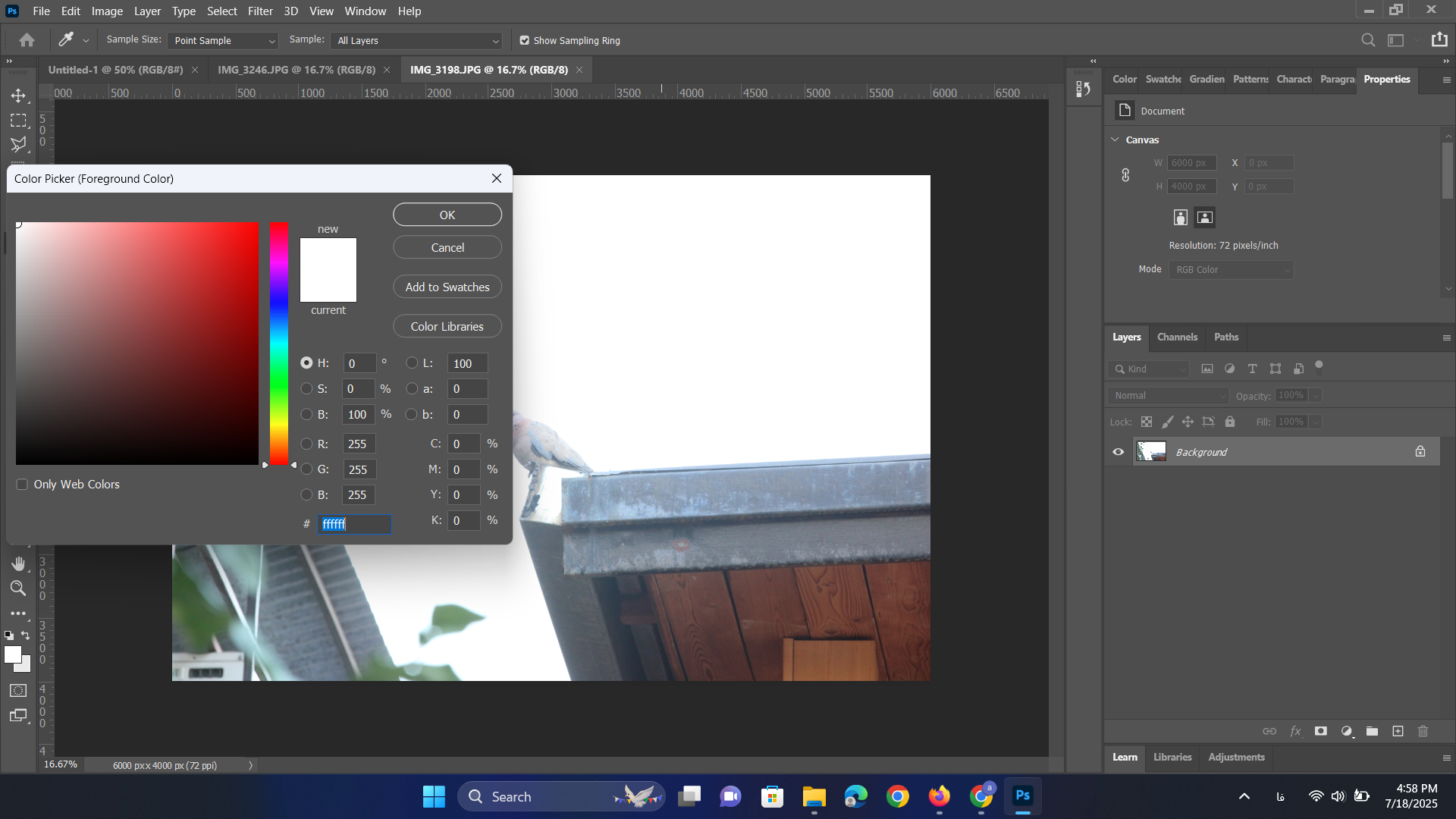 عکس سفید مطلق :۲۵۵.۲۵۵.۲۵۵ در همه ی عناصر RGB
