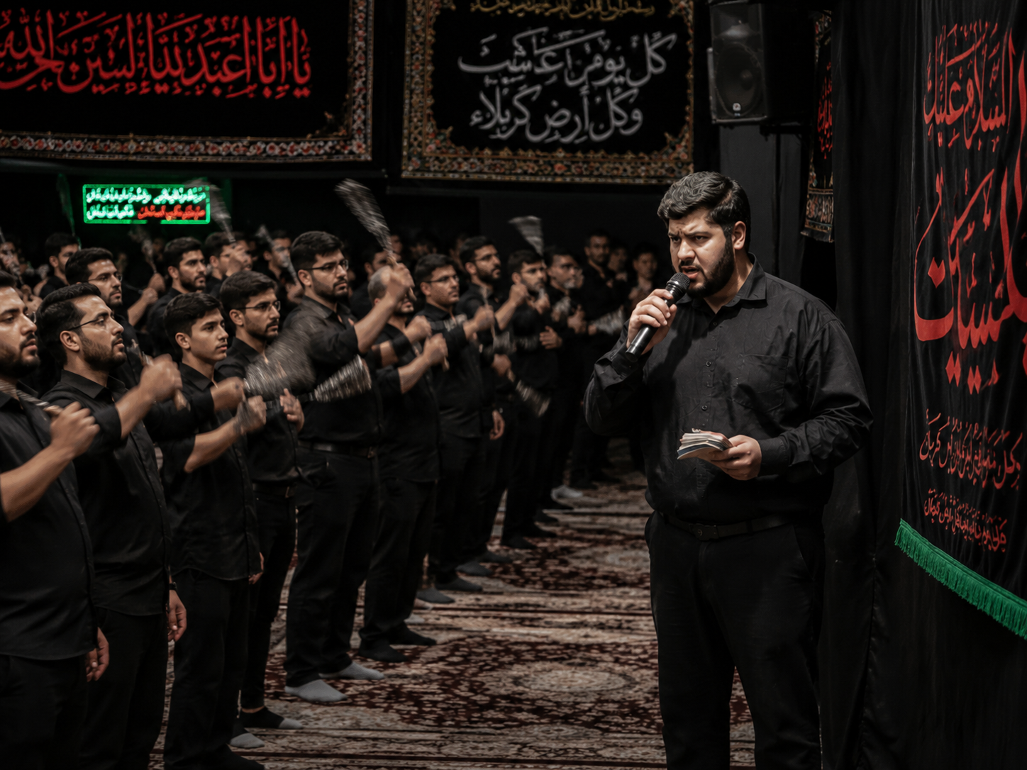 حضور مداح اهل بیت سیدمحمدحسن زارعی درحسینه سیدالشهدادرشب شیشم ماه محرم زنجیرزنی وعزاداری سیدسالار شهیدان